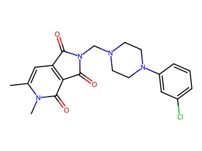 1H-Pyrrolo(3,4-c)pyridine-1,3,4(2H,5H)-trione, 2-((4-(3-chlorophenyl)-1-piperazinyl)methyl)-5,6-dimethyl- structure