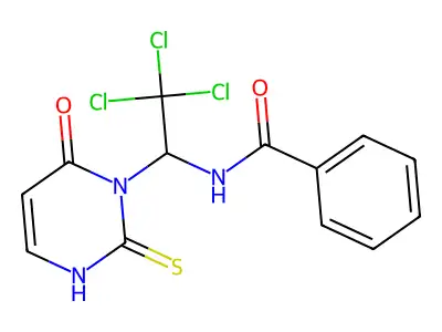 N-[2,2,2-trichloro-1-(6-oxo-2-sulfanyl-1(6H)-pyrimidinyl)ethyl]benzamide structure