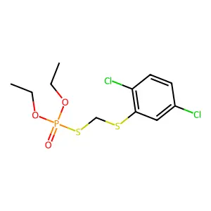 Phosphorothioic acid, S-(((2,5-dichlorophenyl)thio)methyl) O,O-diethyl ester structure