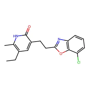 3-[2-(7-Chlorobenzoxazol-2-yl)ethyl]-5-ethyl-6-methylpyridin-2(1H)-one structure