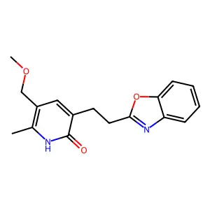 3-[2-(Benzoxazol-2-yl)ethyl]-5-(methoxymethyl)-6-methylpyridin-2(1H)-one structure