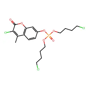 Coumarin, 3-chloro-7-hydroxy-4-methyl-, bis(4-chlorobutyl)phosphate structure