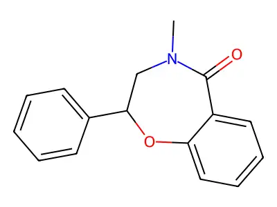 4-Methyl-2-phenyl-2,3,4,5-tetrahydro-1,4-benzoxazepin-5-one structure