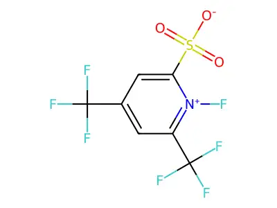 1-Fluoro-4,6-bis(trifluoromethyl)pyridin-1-ium-2-sulfonate structure