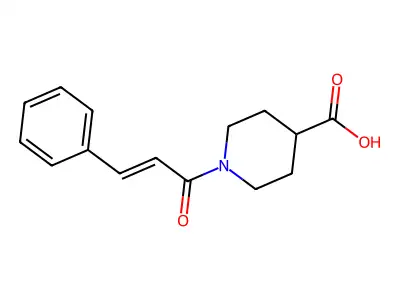 1-[(2E)-3-phenylprop-2-enoyl]piperidine-4-carboxylic acid structure