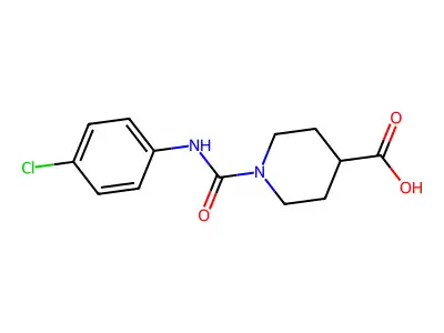 1-((4-Chlorophenyl)carbamoyl)piperidine-4-carboxylic acid structure