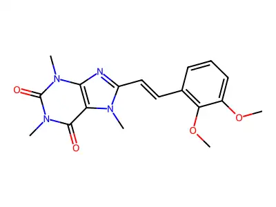 8-[2-(2,3-Dimethoxyphenyl)ethenyl]-1,3,7-trimethylpurine-2,6-dione structure