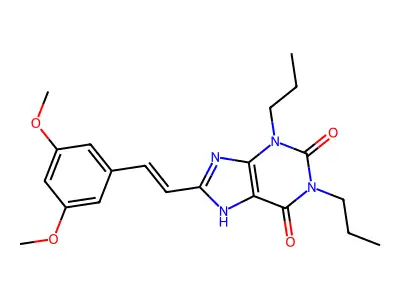 (E)-8-(3,5-Dimethoxystyryl)-1,3-dipropylxanthine structure