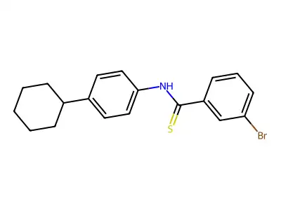 Benzenecarbothioamide, 3-bromo-N-(4-cyclohexylphenyl)- structure
