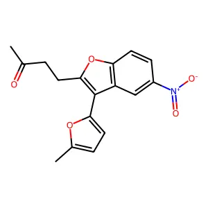 4-[3-(5-Methylfuran-2-yl)-5-nitro-1-benzofuran-2-yl]butan-2-one structure