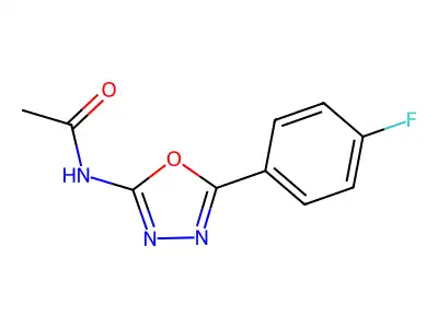N-[5-(4-fluorophenyl)-1,3,4-oxadiazol-2-yl]acetamide structure