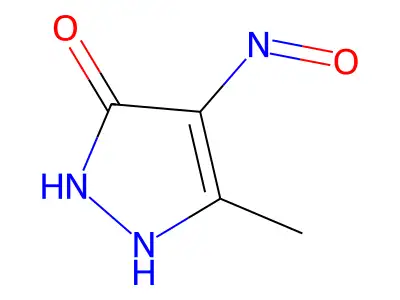 5-methyl-4-nitroso-1,2-dihydropyrazol-3-one structure
