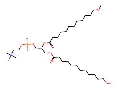 1,2-Bis(12-methoxydodecanoyl)-sn-glycero-3-phosphocholine structure