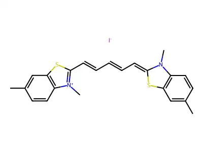 2-[5-(3,6-Dimethyl-1,3-benzothiazol-2(3H)-ylidene)penta-1,3-dien-1-yl]-3,6-dimethyl-1,3-benzothiazol-3-ium iodide structure