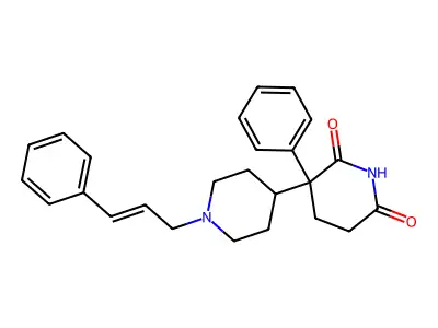 3-Phenyl-3-[1-(3-phenylprop-2-enyl)piperidin-4-yl]piperidine-2,6-dione structure