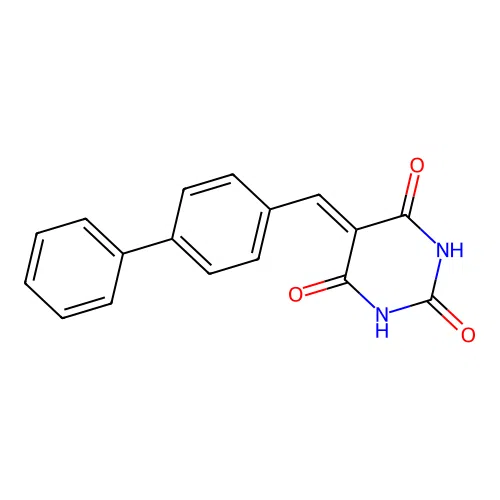 5-(biphenyl-4-ylmethylidene)pyrimidine-2,4,6(1H,3H,5H)-trione structure