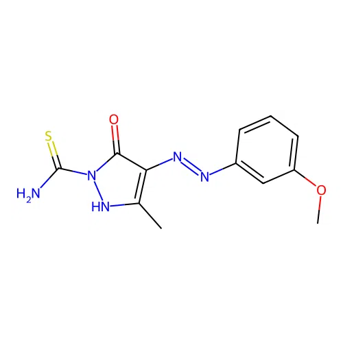4-[(3-methoxyphenyl)hydrazono]-3-methyl-5-oxo-4,5-dihydro-1H-pyrazole-1-carbothioamide structure
