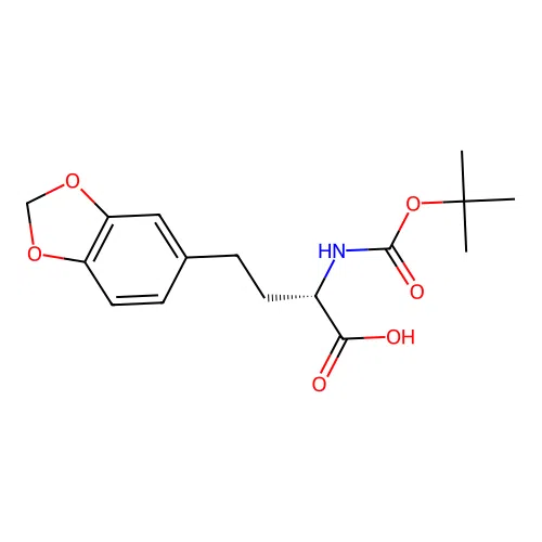 (S)-4-(Benzo[d][1,3]dioxol-5-yl)-2-((tert-butoxycarbonyl)amino)butanoic acid structure