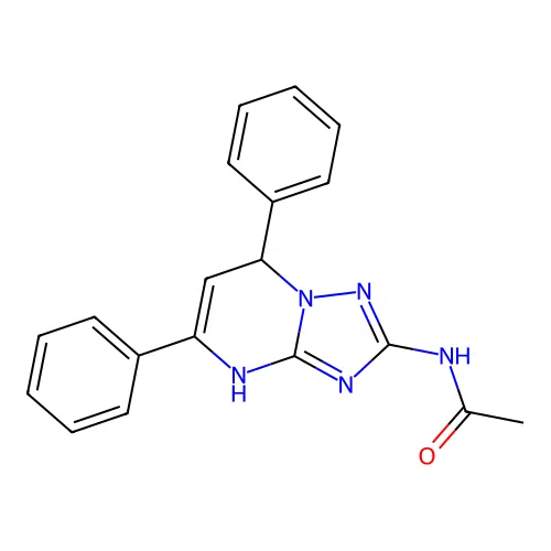 N-(5,7-diphenyl-4,7-dihydro[1,2,4]triazolo[1,5-a]pyrimidin-2-yl)acetamide structure