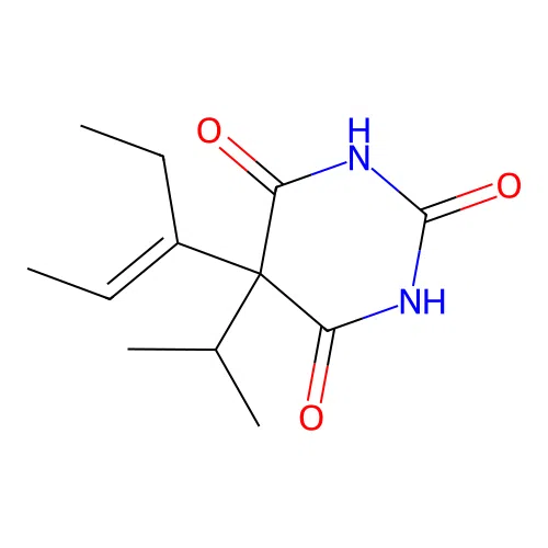 Barbituric acid, 5-(1-ethyl-1-propenyl)-5-isopropyl- structure