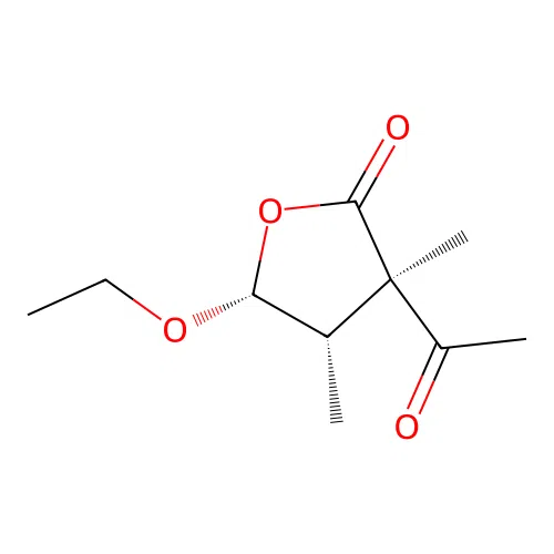 (3R,4S,5R)-3-acetyl-5-ethoxy-3,4-dimethyloxolan-2-one structure