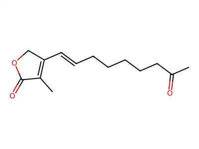 4-methyl-3-(8-oxonon-1-enyl)-2H-furan-5-one structure