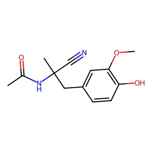 (-)-N-(1-Cyano-1-vanillylethyl)acetamide structure