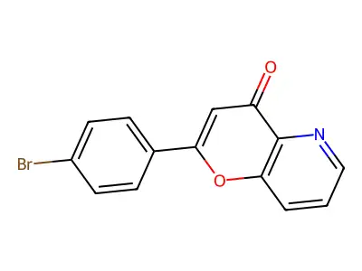 4H-Pyrano(3,2-b)pyridin-4-one, 2-(4-bromophenyl)- structure
