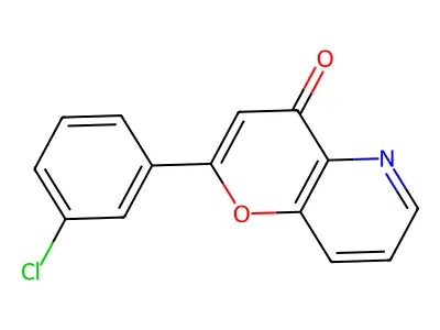 4H-Pyrano(3,2-b)pyridin-4-one, 2-(3-chlorophenyl)- structure