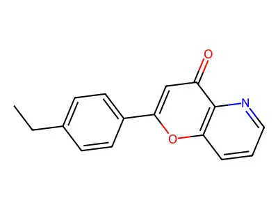 4H-Pyrano(3,2-b)pyridin-4-one, 2-(4-ethylphenyl)- structure