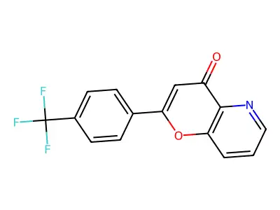 4H-Pyrano(3,2-b)pyridin-4-one, 2-(4-(trifluoromethyl)phenyl)- structure