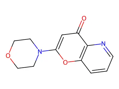 4H-Pyrano(3,2-b)pyridin-4-one, 2-(4-morpholinyl)- structure