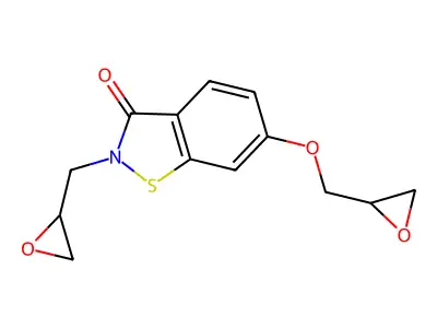6-(Oxiranylmethoxy)-2-(oxiranylmethyl)-1,2-benzisothiazol-3(2H)-one structure