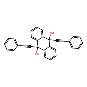 9,10-Dihydroxy-9,10-bis(phenylethynyl)-9,10-dihydroanthracene structure