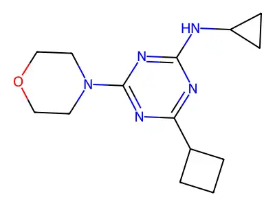 1,3,5-Triazin-2-amine, 4-cyclobutyl-N-cyclopropyl-6-(4-morpholinyl)- structure