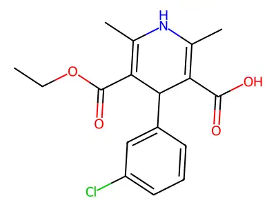 4-(3-Chlorophenyl)-5-(ethoxycarbonyl)-2,6-dimethyl-1,4-dihydropyridine-3-carboxylic acid structure