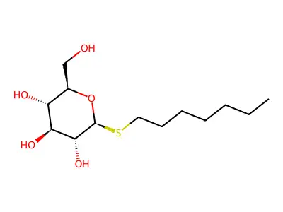 n-Heptyl beta-D-thioglucoside structure