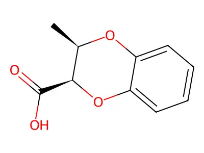 rel-(2R,3R)-2-methyl-2,3-dihydro-1,4-benzodioxine-3-carboxylic acid structure