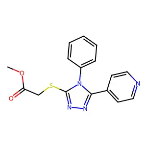 Methyl 2-(4-phenyl-5-(4-pyridyl)-1,2,4-triazol-3-ylthio)acetate structure