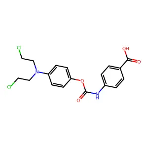 4-(((4-(Bis(2-chloroethyl)amino)phenoxy)carbonyl)amino)benzoic acid structure