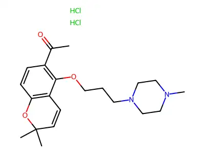 Ethanone, 1-(2,2-dimethyl-5-(3-(4-methyl-1-piperazinyl)propoxy)-2H-benzopyran-6-yl)-, dihydrochloride structure
