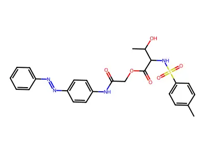 2-Oxo-2-[4-(phenyldiazenyl)anilino]ethyl 3-hydroxy-2-{[(4-methylphenyl)sulfonyl]amino}butanoate structure