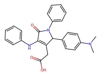 1H-Pyrrole-3-acetic acid, 2,5-dihydro-2-(4-(dimethylamino)phenyl)-5-oxo-1-phenyl-4-(phenylamino)- structure