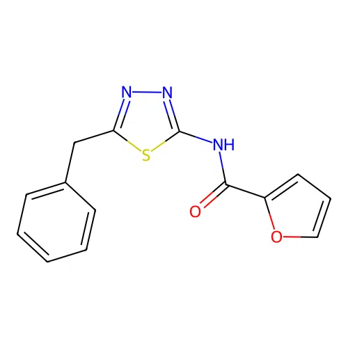 N-(5-benzyl-1,3,4-thiadiazol-2-yl)furan-2-carboxamide structure