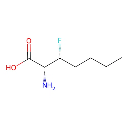 (2R,3R)-2-amino-3-fluoroheptanoic acid structure