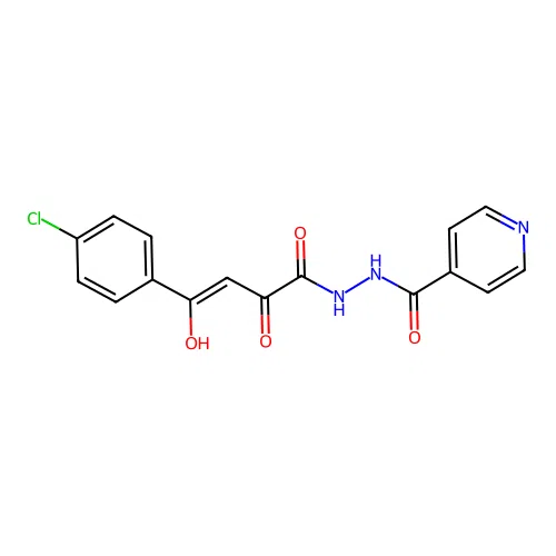 4-Pyridinecarboxylic acid, 2-(4-(4-chlorophenyl)-2-hydroxy-1,4-dioxo-2-butenyl)hydrazide, (Z)- structure
