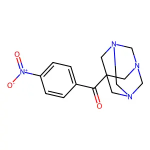 (4-Nitrophenyl)(1,3,5-triazatricyclo[3.3.1.1~3,7~]dec-7-yl)methanone structure