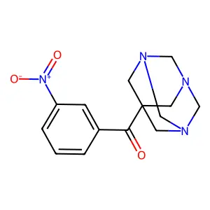 (3-Nitrophenyl)(1,3,5-triazatricyclo[3.3.1.1~3,7~]dec-7-yl)methanone structure