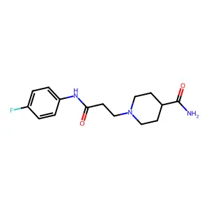 1-[3-(4-Fluoroanilino)-3-oxopropyl]piperidine-4-carboxamide structure