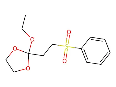 2-Ethoxy-2-(2-(phenylsulfonyl)ethyl)-1,3-dioxolane structure